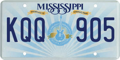 MS license plate KQQ905