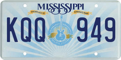 MS license plate KQQ949