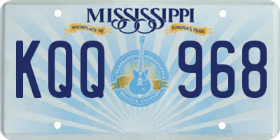 MS license plate KQQ968