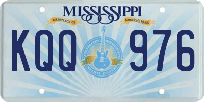 MS license plate KQQ976