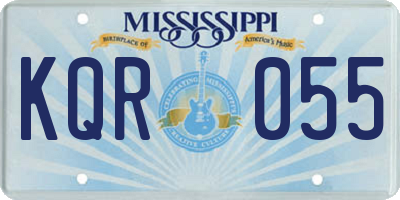 MS license plate KQR055