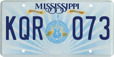 MS license plate KQR073
