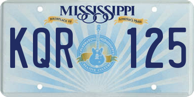 MS license plate KQR125