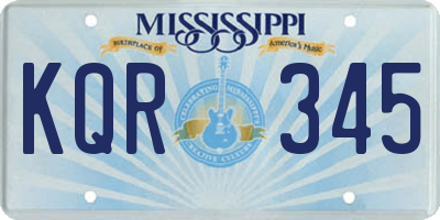 MS license plate KQR345