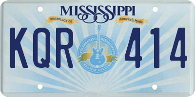 MS license plate KQR414