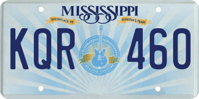 MS license plate KQR460