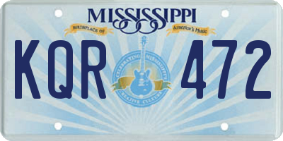 MS license plate KQR472