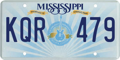MS license plate KQR479