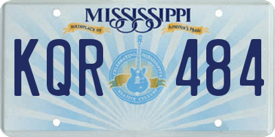 MS license plate KQR484