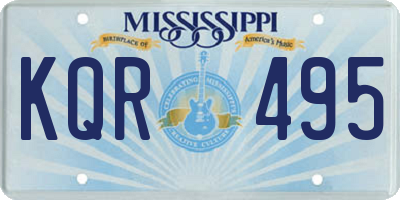 MS license plate KQR495