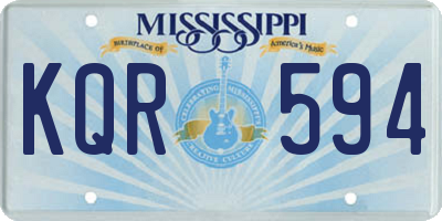 MS license plate KQR594