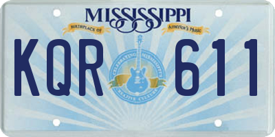 MS license plate KQR611