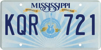 MS license plate KQR721