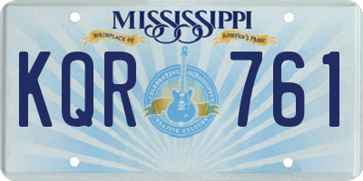 MS license plate KQR761