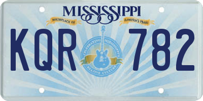 MS license plate KQR782
