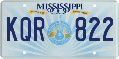 MS license plate KQR822
