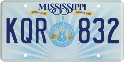 MS license plate KQR832