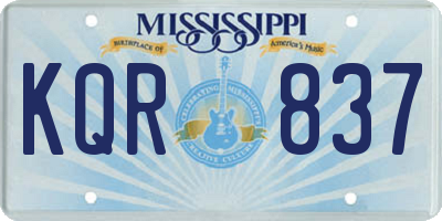 MS license plate KQR837