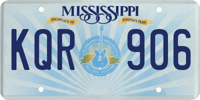 MS license plate KQR906