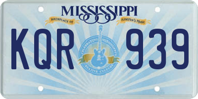 MS license plate KQR939
