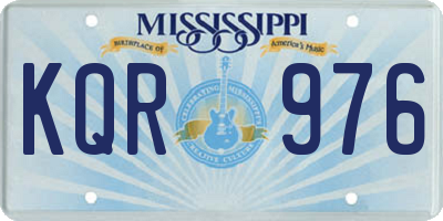 MS license plate KQR976