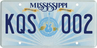 MS license plate KQS002