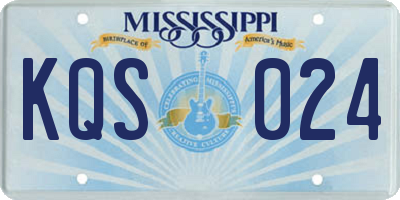 MS license plate KQS024
