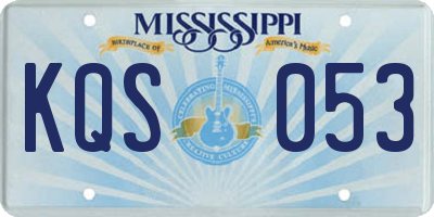 MS license plate KQS053