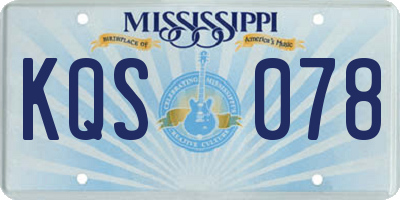 MS license plate KQS078