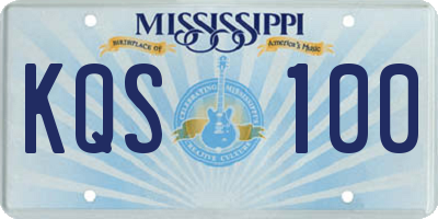 MS license plate KQS100