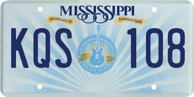 MS license plate KQS108