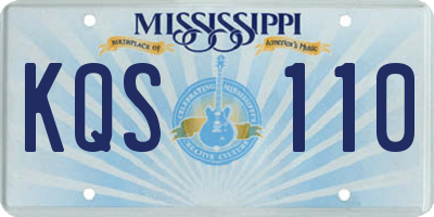 MS license plate KQS110