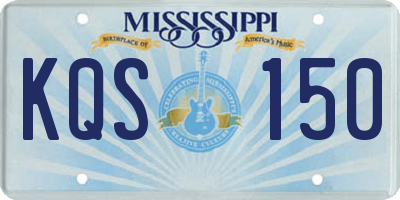 MS license plate KQS150