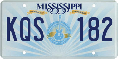 MS license plate KQS182