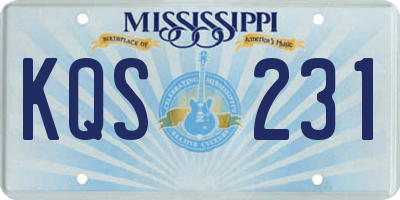 MS license plate KQS231