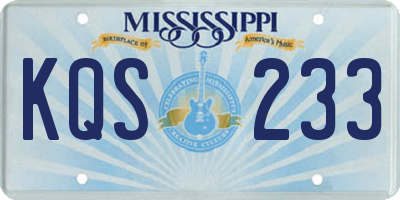 MS license plate KQS233