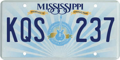 MS license plate KQS237