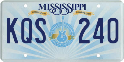 MS license plate KQS240