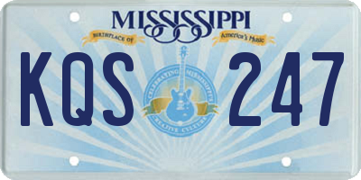 MS license plate KQS247