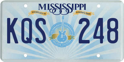 MS license plate KQS248