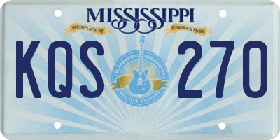MS license plate KQS270