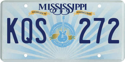 MS license plate KQS272