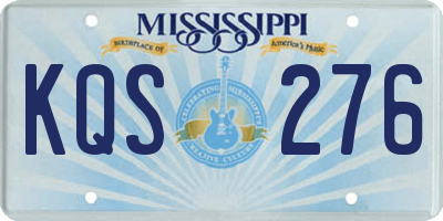 MS license plate KQS276