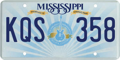 MS license plate KQS358
