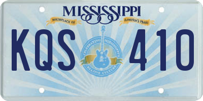 MS license plate KQS410