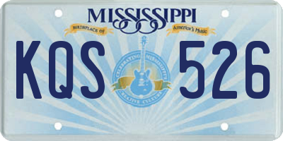 MS license plate KQS526