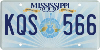 MS license plate KQS566