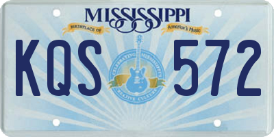 MS license plate KQS572