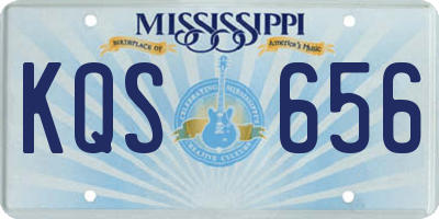 MS license plate KQS656