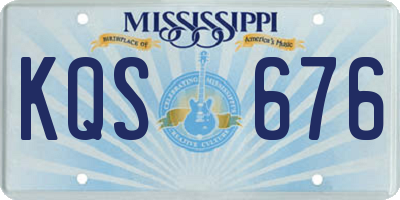 MS license plate KQS676